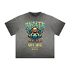 Vintage Frayed Creepy Bear Pattern Tee