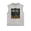 Dark Aesthetic Frayed-Edge Tank Top
