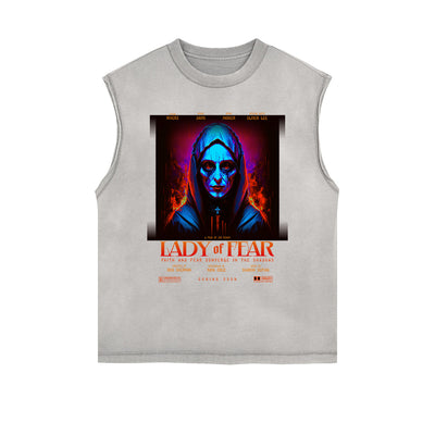Dark Aesthetic Frayed-Edge Tank Top