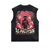 Sleeveless Distressed Dark Aesthetic Tee