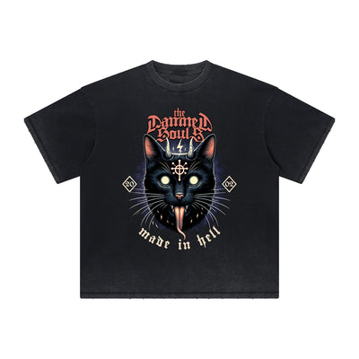 Vintage-Style Frayed Gothic Death Motif Tee