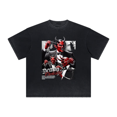 Vintage-Style Frayed Gothic Death Motif Tee