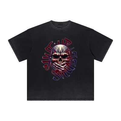 Vintage-Style Frayed Gothic Death Motif Tee