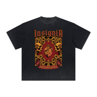 Vintage-Style Frayed Gothic Death Motif Tee