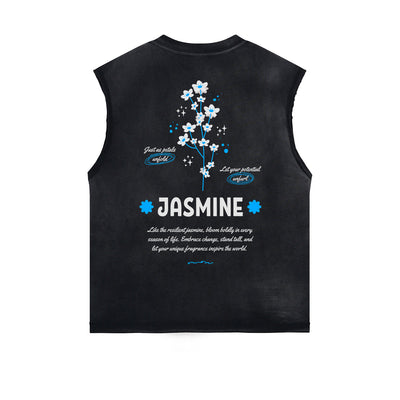 Distressed Flower Graphic Muscle Tank