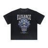 Vintage-Style Frayed Flower Graphic Tee