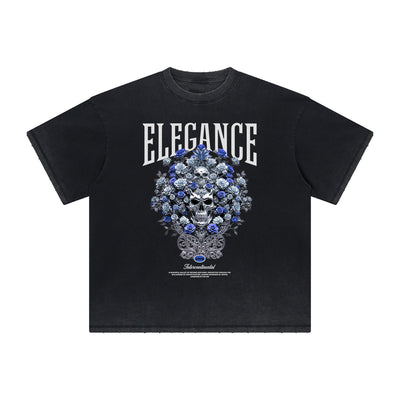 Vintage-Style Frayed Flower Graphic Tee