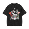 Stone-Washed Flower Graphic T-Shirt