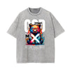 Stone Wash Creepy Bear Graphic T-Shirt