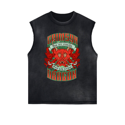 Distressed Flame Graphic Muscle Tank