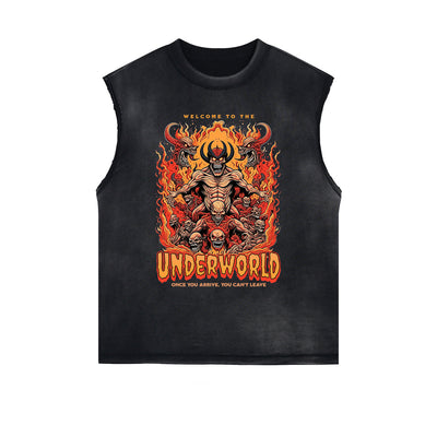Distressed Flame Graphic Muscle Tank
