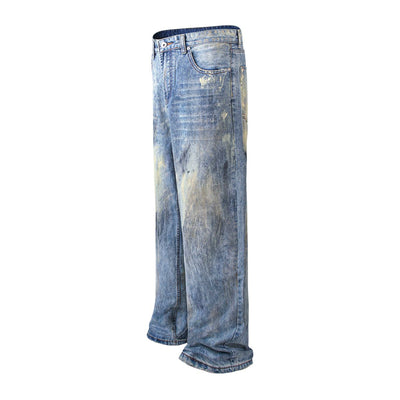 Distressed Brushstroke Fade Loose Baggy Jeans