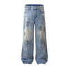Distressed Brushstroke Fade Loose Baggy Jeans
