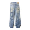 Distressed Brushstroke Fade Loose Baggy Jeans