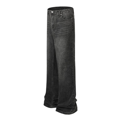 Washed Black Loose-Straight Jeans