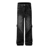 Washed Black Denim Utility Cargo Pants