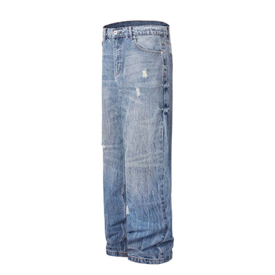 Light Wash Distressed Loose Jeans
