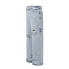Light Blue Distressed Ripped Straight Jeans
