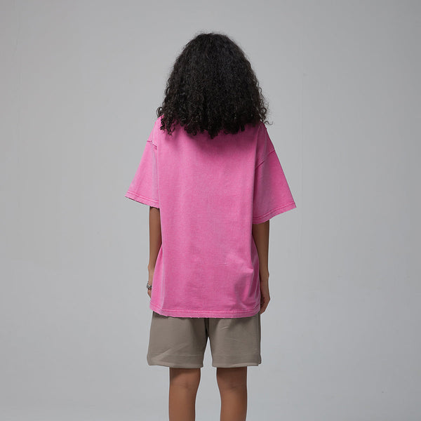 Women's Stone Wash Distressed Tee 8oz-INNBLAC
