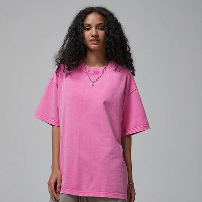 Women's Stone Wash Distressed Tee 8oz-INNBLAC