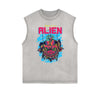 Sleeveless Streetwear Cartoon Graphic Tee