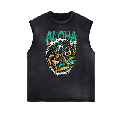 Streetwear Cartoon Graphic Muscle Tank