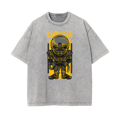 Streetwear Faded Cartoon Pattern Tee