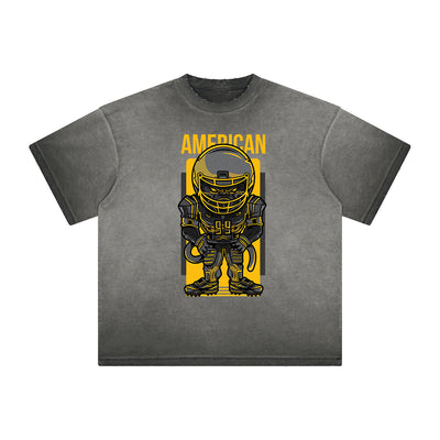 Distressed Streetwear Cartoon Graphic Tee