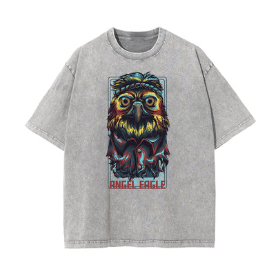 Streetwear Faded Cartoon Pattern Tee