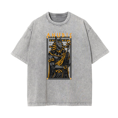 Streetwear Faded Cartoon Pattern Tee