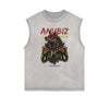 Sleeveless Streetwear Cartoon Graphic Tee