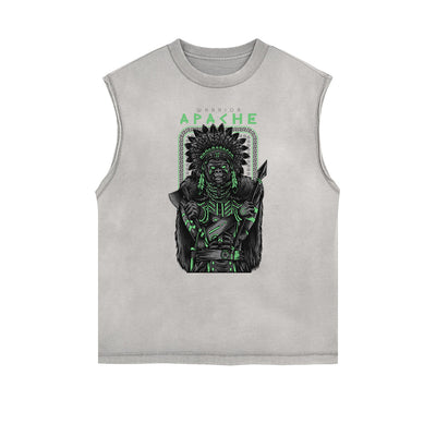 Sleeveless Streetwear Cartoon Graphic Tee