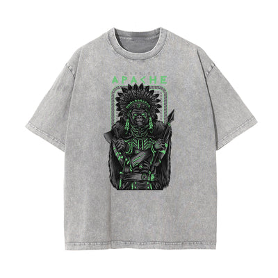 Streetwear Faded Cartoon Pattern Tee