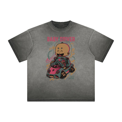 Distressed Streetwear Cartoon Graphic Tee