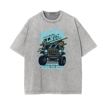 Streetwear Faded Cartoon Pattern Tee