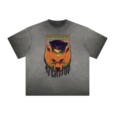 Distressed Streetwear Cartoon Graphic Tee