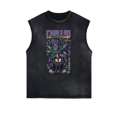 Streetwear Cartoon Graphic Muscle Tank