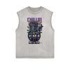 Sleeveless Streetwear Cartoon Graphic Tee