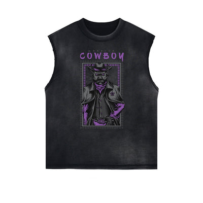 Sleeveless Punk Monster Graphic Tee