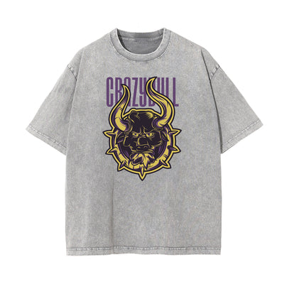 Punk Stone Wash Monster Pattern Tee