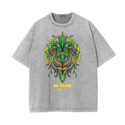 Punk Stone Wash Monster Pattern Tee