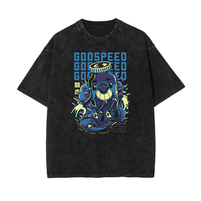 Steampunk Faded Funny Pattern T Shirt