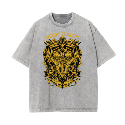Steampunk Stone Wash Funny Pattern Tee