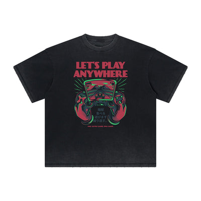 Thick Faded Humorous Cartoon Graphic Tee
