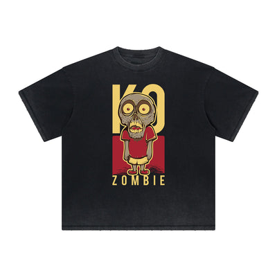Thick Faded Humorous Cartoon Graphic Tee
