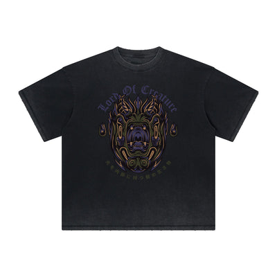 Thick Faded Humorous Cartoon Graphic Tee