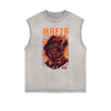 Sleeveless Humorous Cartoon Pattern Tee