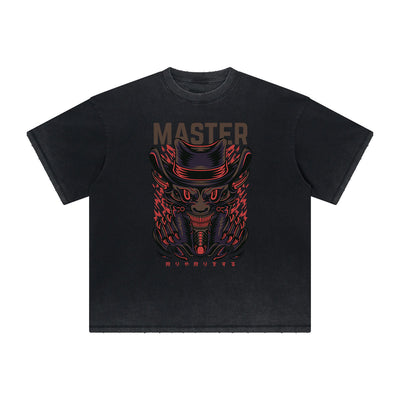 Thick Faded Humorous Cartoon Graphic Tee
