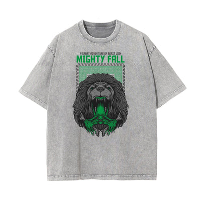 Stone Wash Humorous Cartoon Design Tee