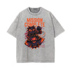 Stone Wash Humorous Cartoon Design Tee